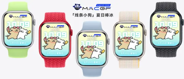 「线条小狗」夏日棒冰 夏天专用 Apple Watch 原生表盘 - macGF