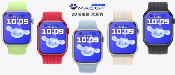 3D毛玻璃 大耳狗 Apple watch 精美原生表盘 - macGF