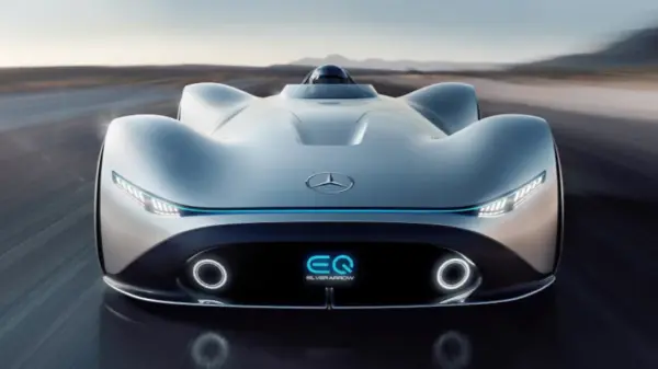 奔驰银箭Mercedes-Benz Vision EQ Silver Arrow 白色 12k跑车壁纸 - macGF