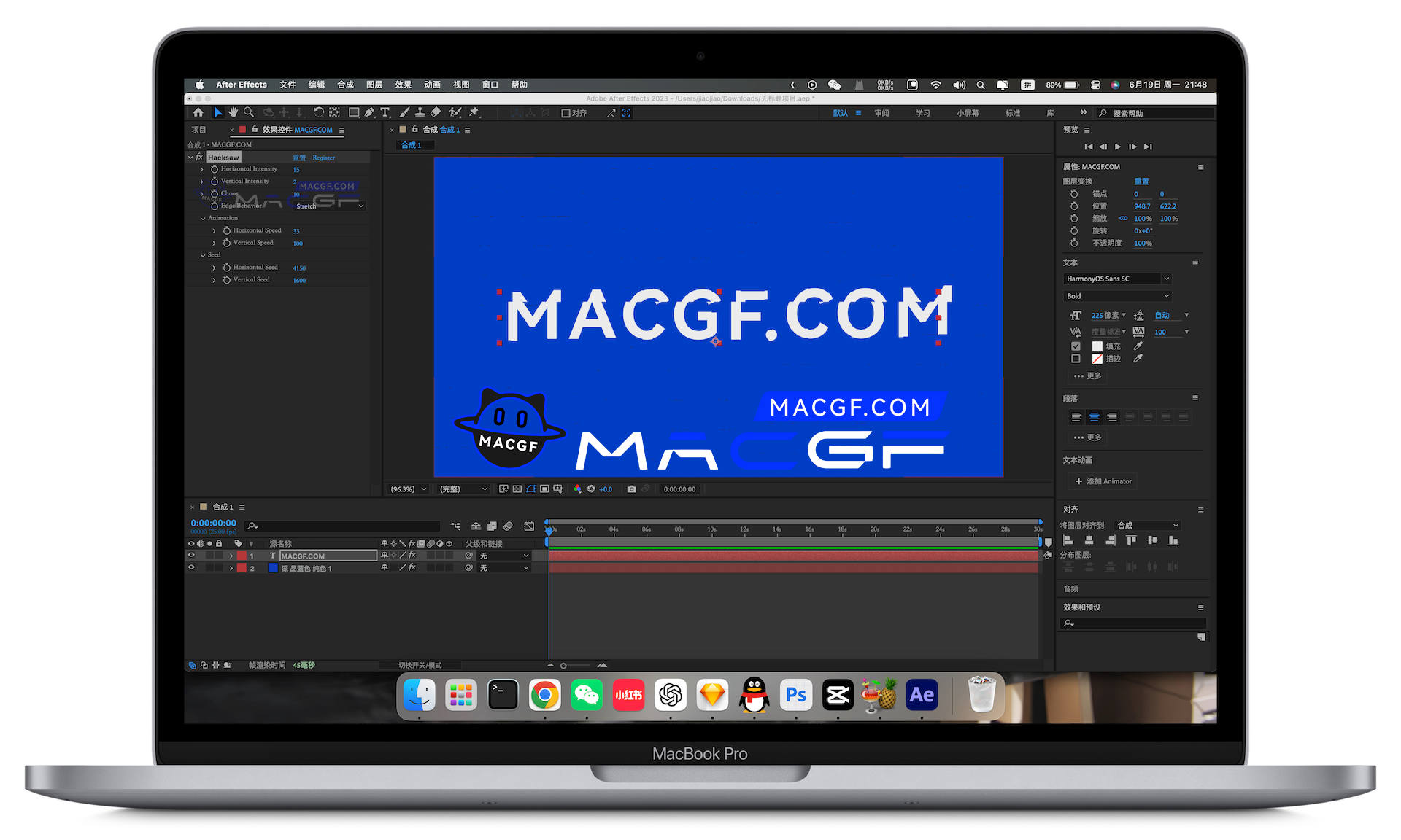 图片[2] - 「AE&PR插件&画面分割混乱置换视觉故障特效插件」Hacksaw v1.0.2 中文版 - macGF