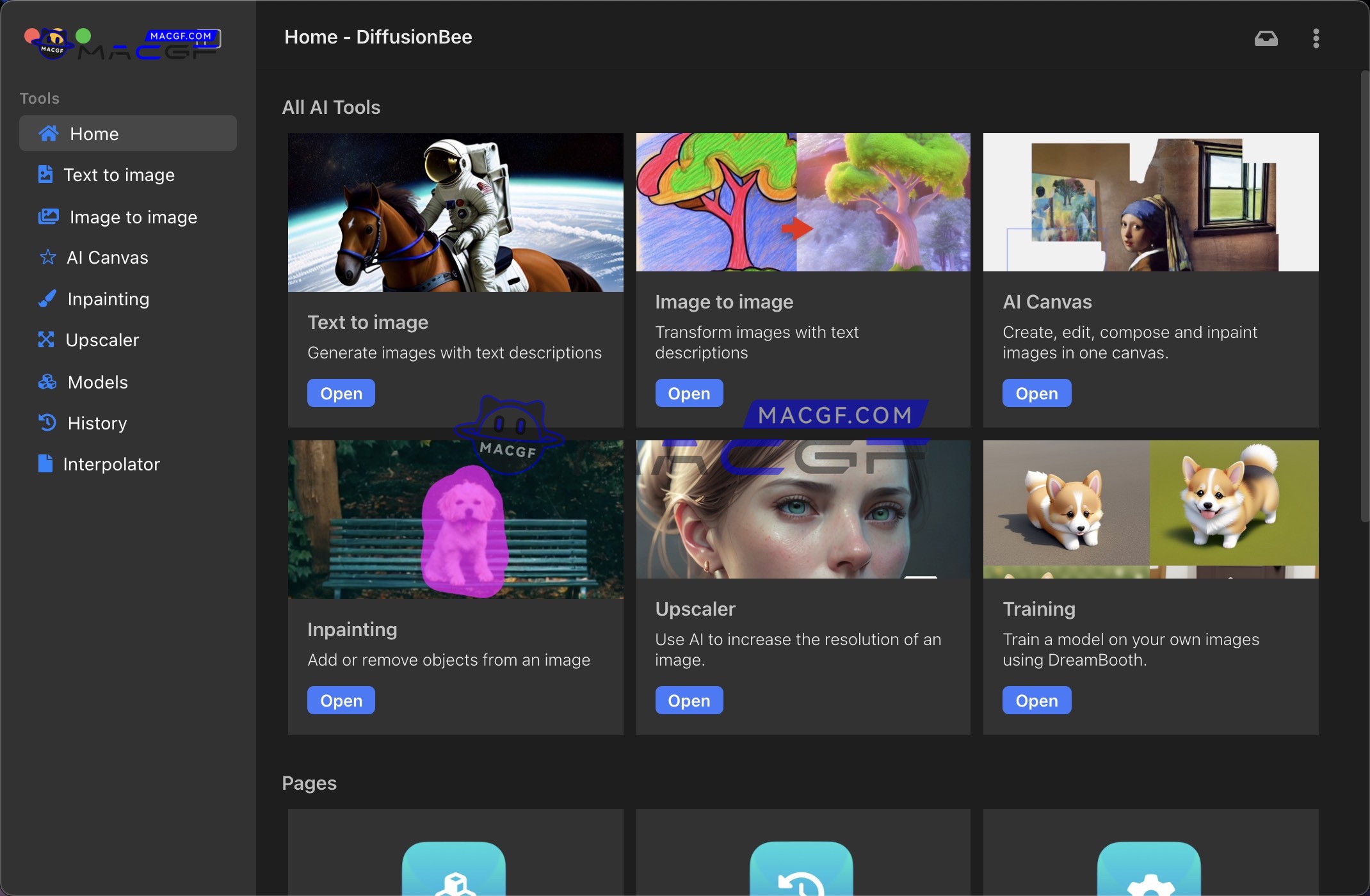 图片[2] - 「AI绘画&Stable Diffusion(SD)一键部署工具」DiffusionBee v2.2.1 英文版 - macGF