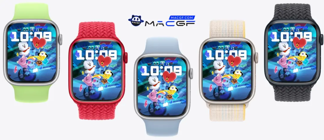bt21小伙伴们正天空中起飞 Apple Watch 精美原生景深人像表盘