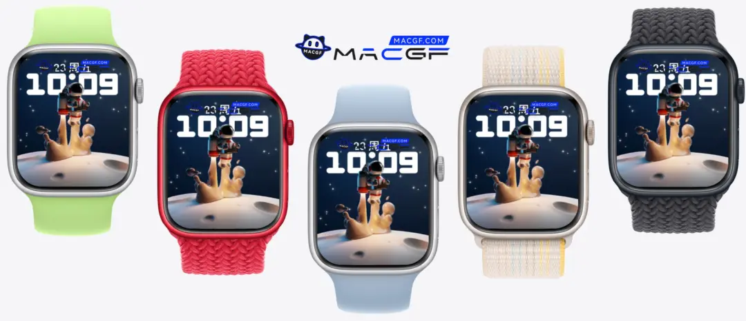 在月球表面喷射起飞的太空人 Apple Watch 景深人像表盘