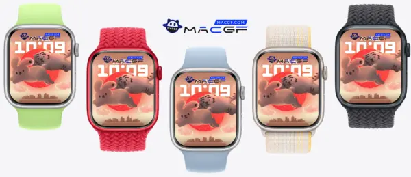 小老虎 兔子 跳跃 红日 Apple Watch 景深人像表盘 - macGF