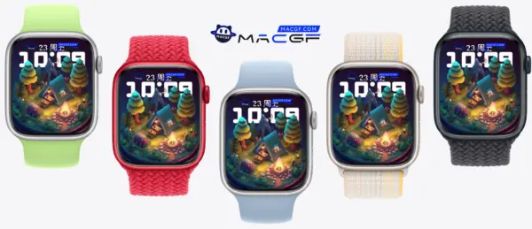微缩 野外 露营 篝火 夜晚 Apple Watch 精美景深表盘 - macGF