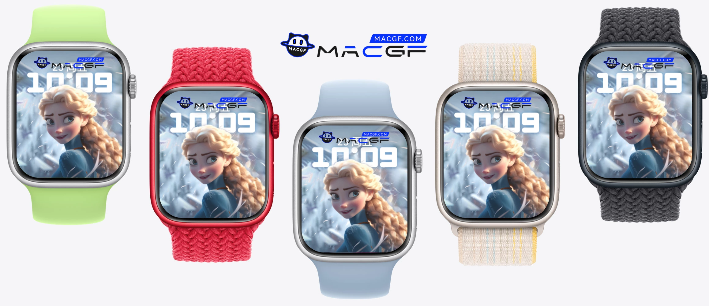 冰雪奇缘 安娜 阳光 金发 Apple Watch 精美原生表盘 - macGF