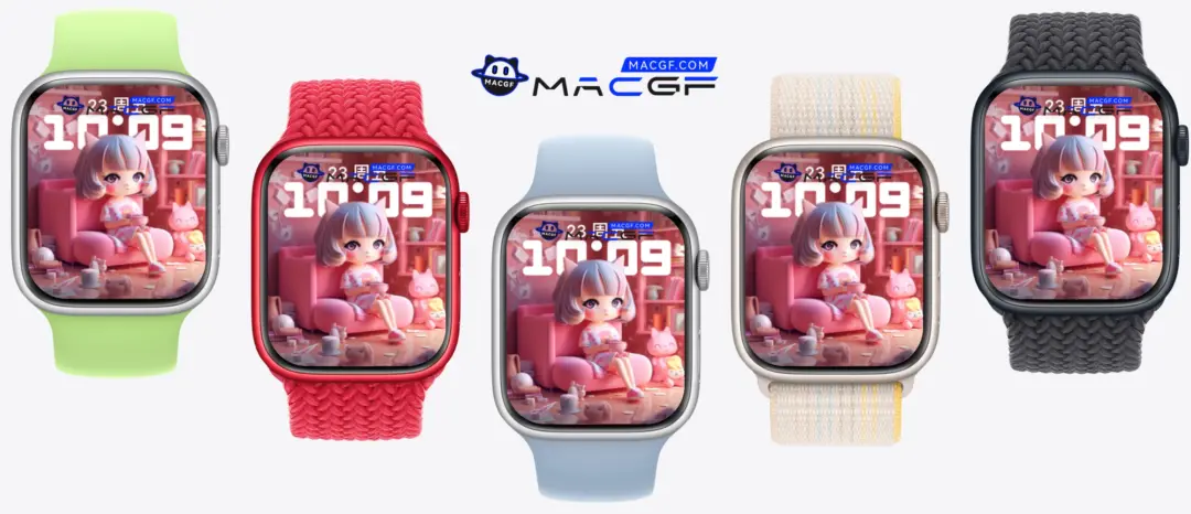 粉红 猫耳少女 温馨小房间 Apple Watch 精美景深人像表盘
