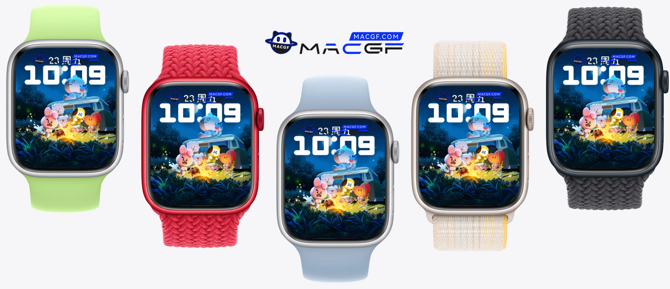 bt21 露营 野外 篝火 观赏月亮 Apple Watch 景深人像表盘 - macGF