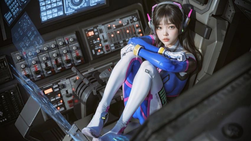 守望先锋 D.Va 同人 操作台 12k游戏壁纸 MACGF.COM - macGF