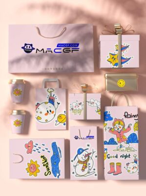 「样机素材&VI样机」简约粉红带阴影VI样机（PSD） - macGF