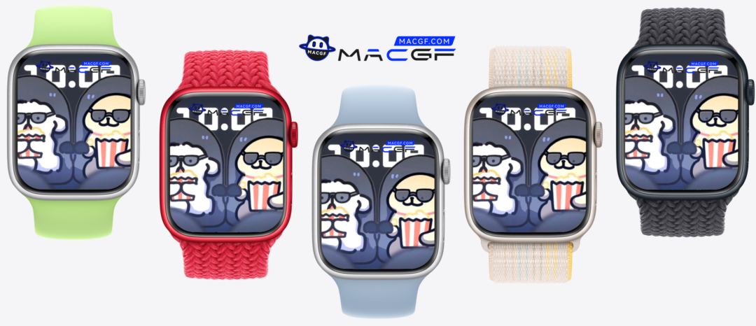 线条小狗 情侣 看电影 吃爆米花 原生景深表盘