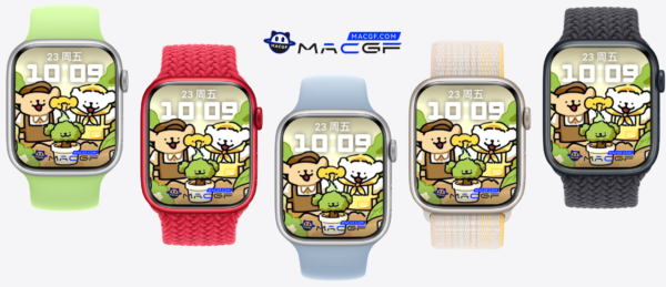 线条小狗 情侣 可爱 开心种花 原生精深表盘 - macGF