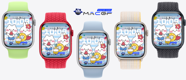 小兔子 盛夏 海边之旅 苹果 Apple Watch 景深人像表盘 - macGF