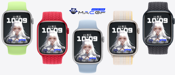 白发飘飘的动漫美少女 苹果 Apple Watch 景深人像表盘 - macGF