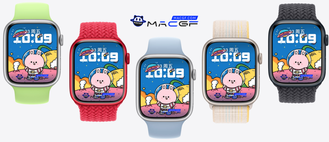 飞上月球 兔子 宇航员 苹果 Apple Watch 景深人像表盘