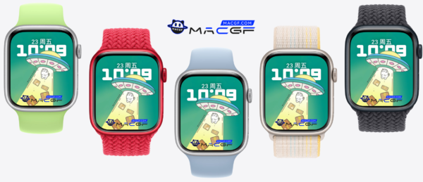 飞碟吸走小老虎 绿色版 苹果 Apple Watch 景深人像表盘 - macGF