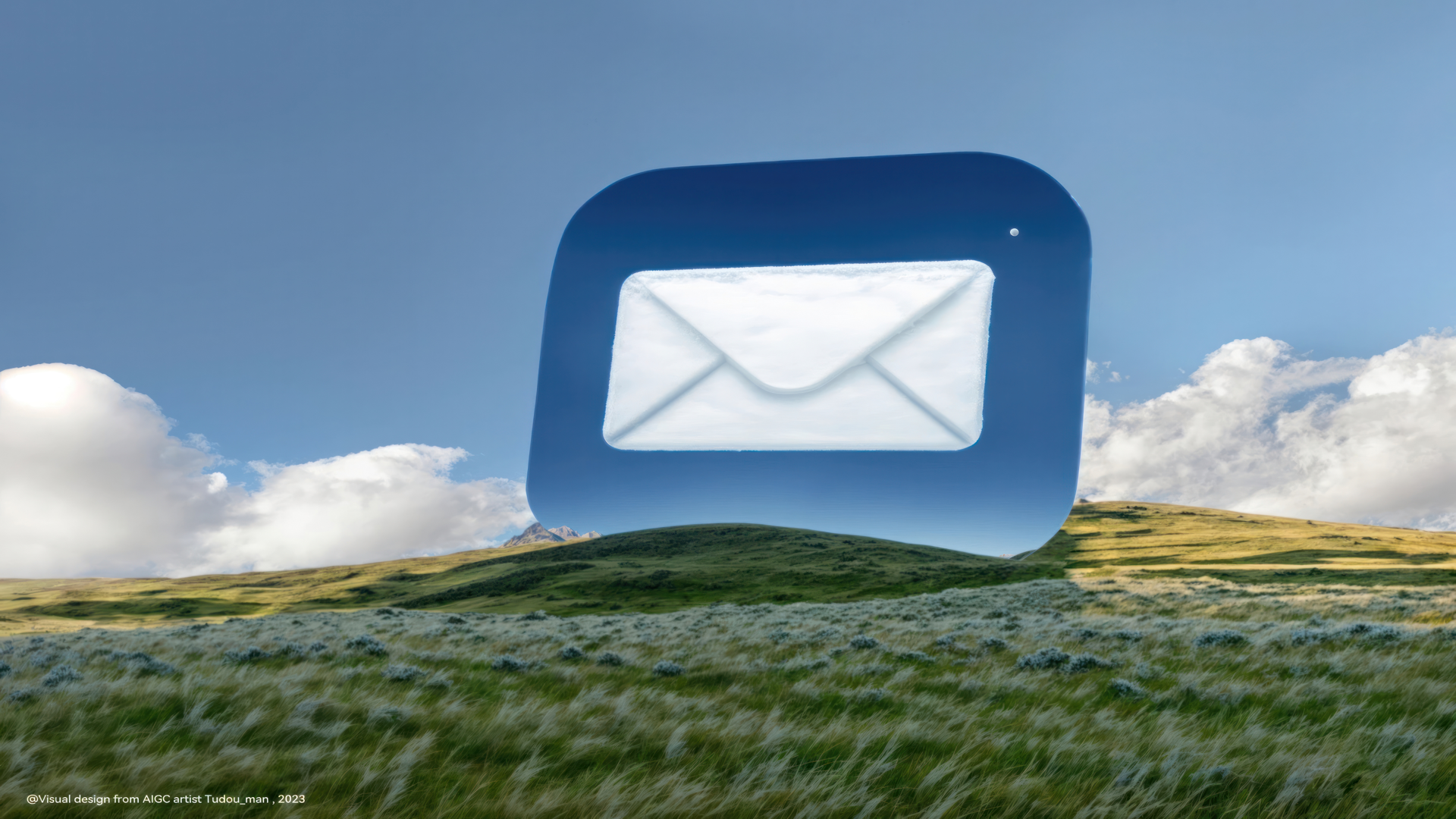 草原 白云 苹果大邮件图标 12k风景壁纸 MACGF.COM