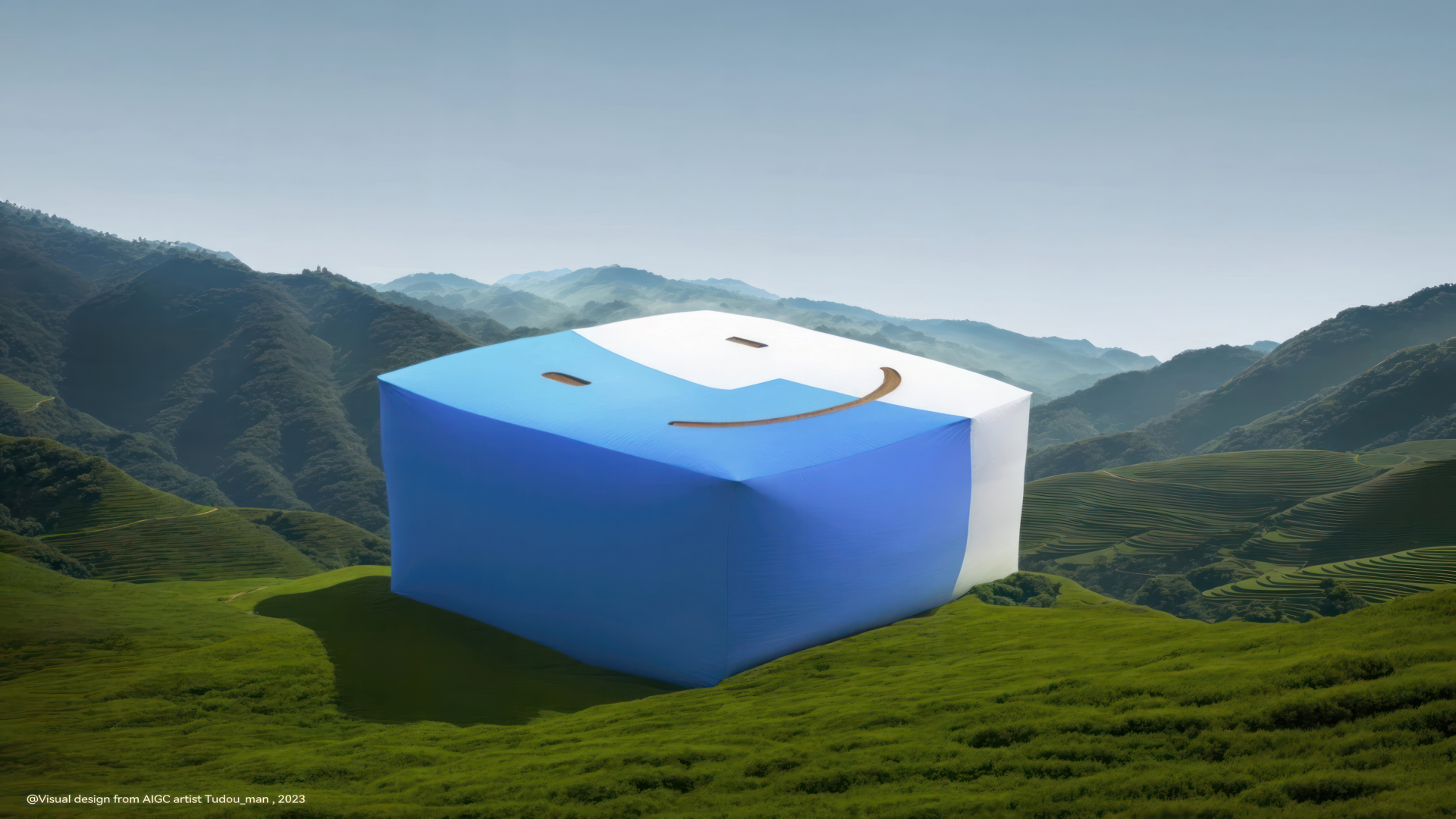 苹果 3D 大访达图标 山脉 风景壁纸 MACGF.COM