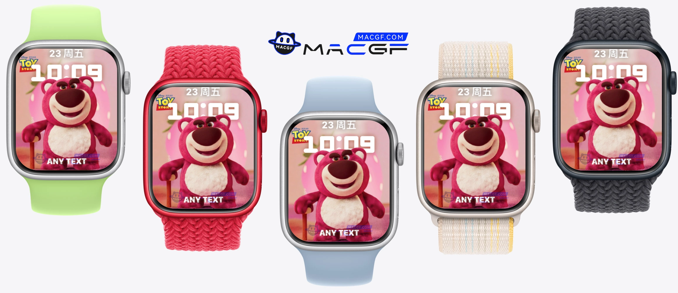 粉粉草莓熊卡通表盘🍓 Apple Watch 可爱人像景深表盘 - macGF