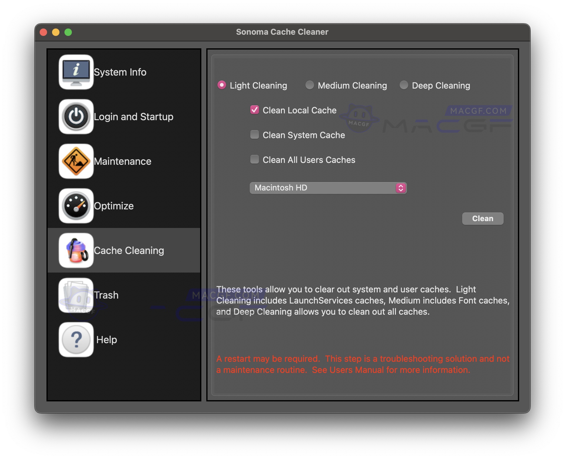 图片[2] - 「系统清理优化工具」Sonoma Cache Cleaner v19.0.1 注册激活版 - macGF