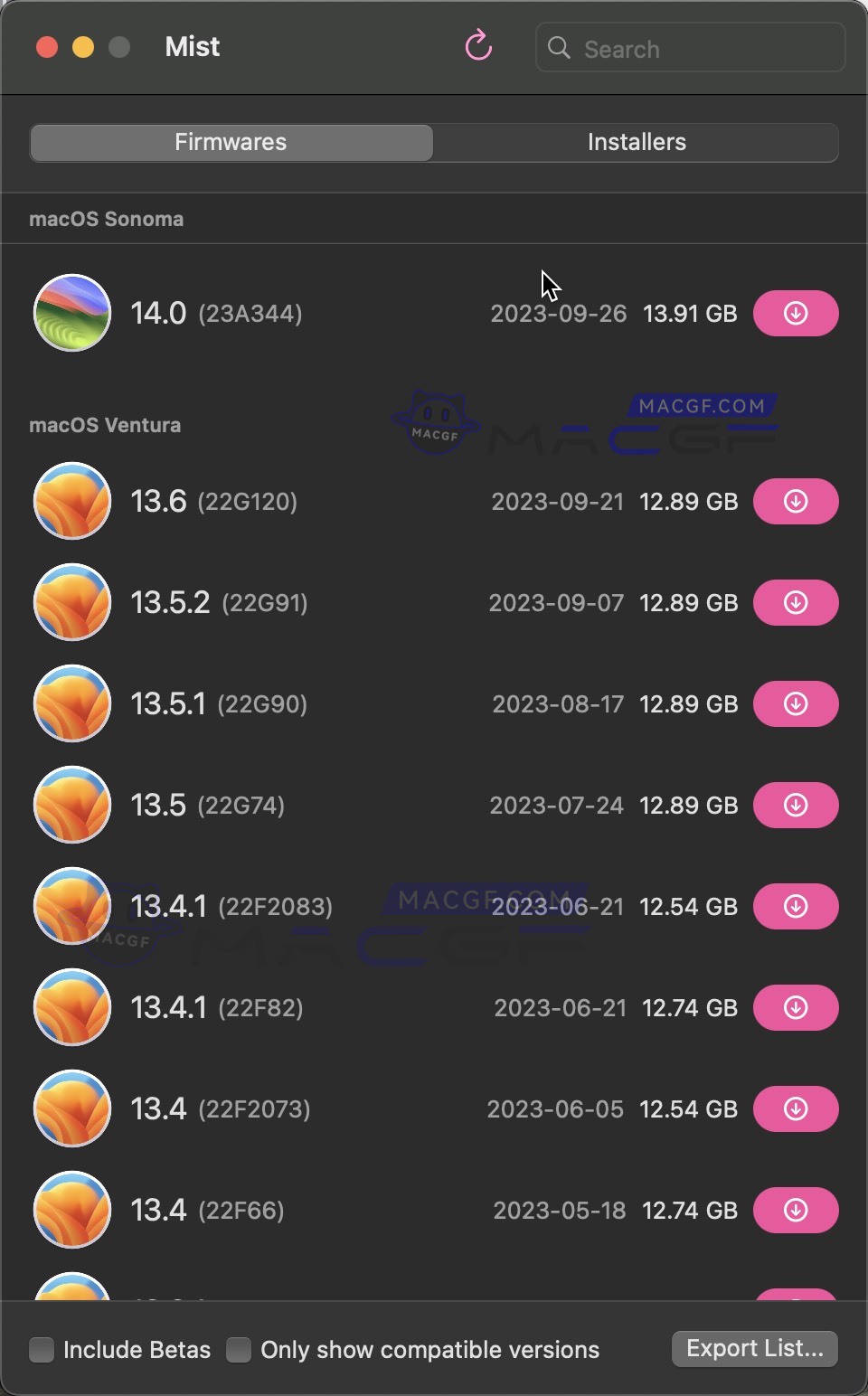 图片[2] - 「macOS固件｜安装包｜系统镜像下载工具」Mist v0.9.1 英文版 - macGF
