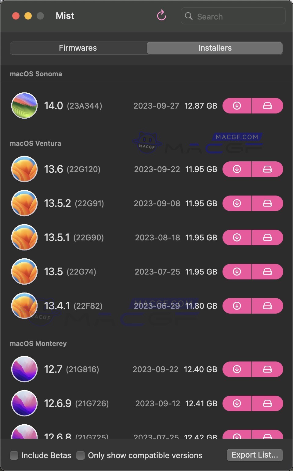 图片[1] - 「macOS固件｜安装包｜系统镜像下载工具」Mist v0.9.1 英文版 - macGF