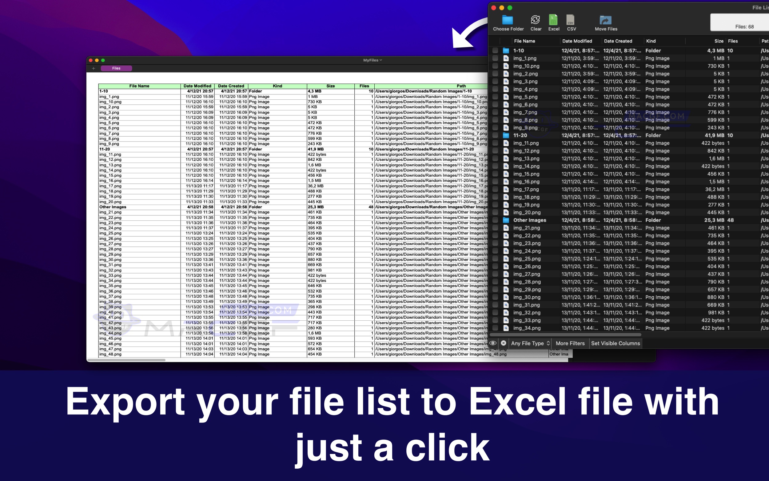 图片[1] - 「文件列表导出Excel」File List Export v2.8.8 激活版 - macGF