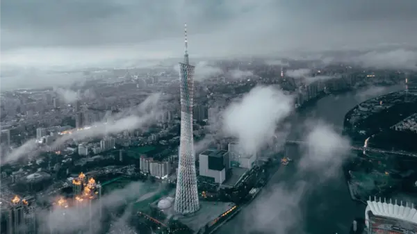壮观 广州塔 小蛮腰 云 雾 12k超清风景壁纸 - macGF
