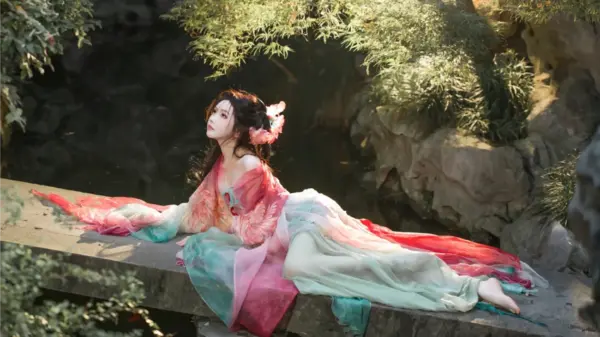 古风 园林 古装女孩 森林 12k美女壁纸 - macGF