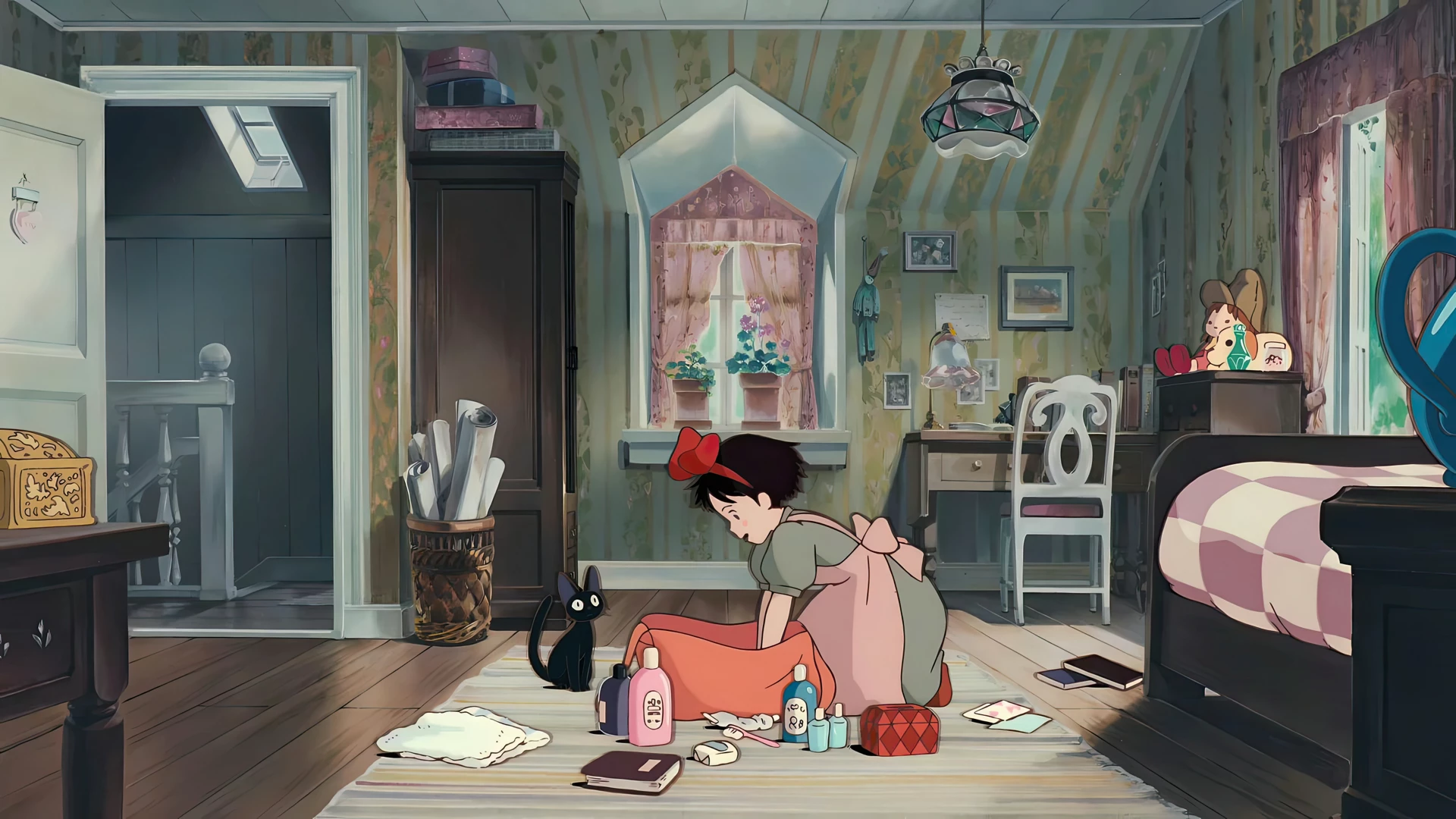 魔女宅急便 小魔女琪琪 黑猫 房间 12k动漫壁纸