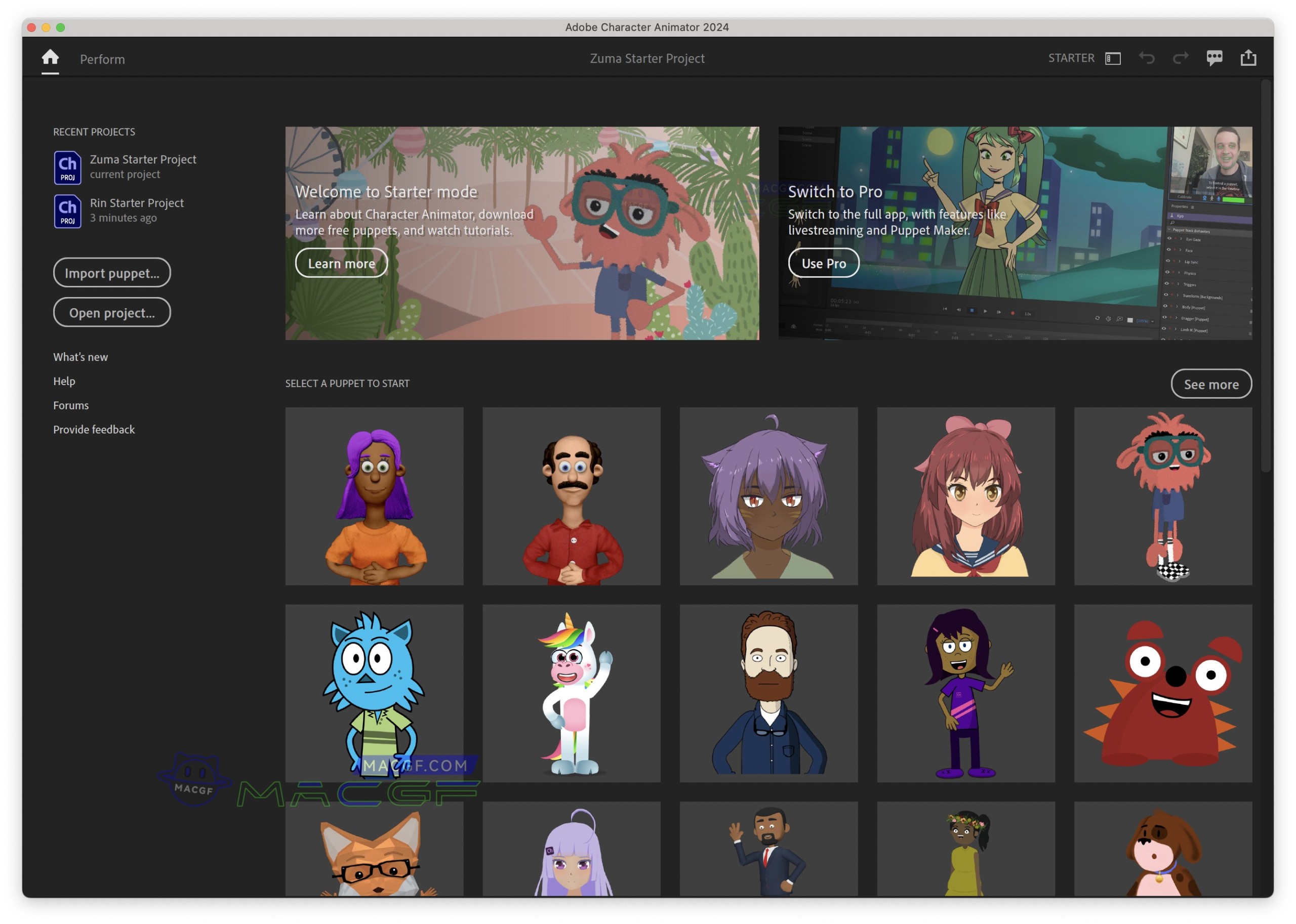图片[1] - 「🏂Ch2024 v24.2 含安装神器」Adobe Character Animator 2024 v24.2 中文激活版 - macGF