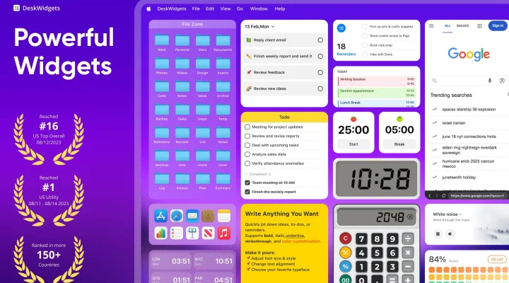 DeskWidgets：桌面组件，美化，工具，整理，提效 截图 1