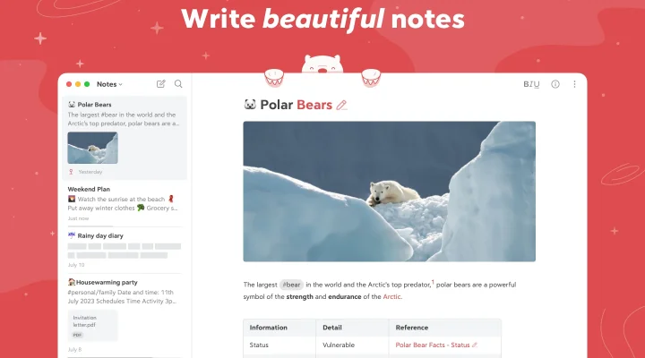 Bear: Markdown Notes 截图 1