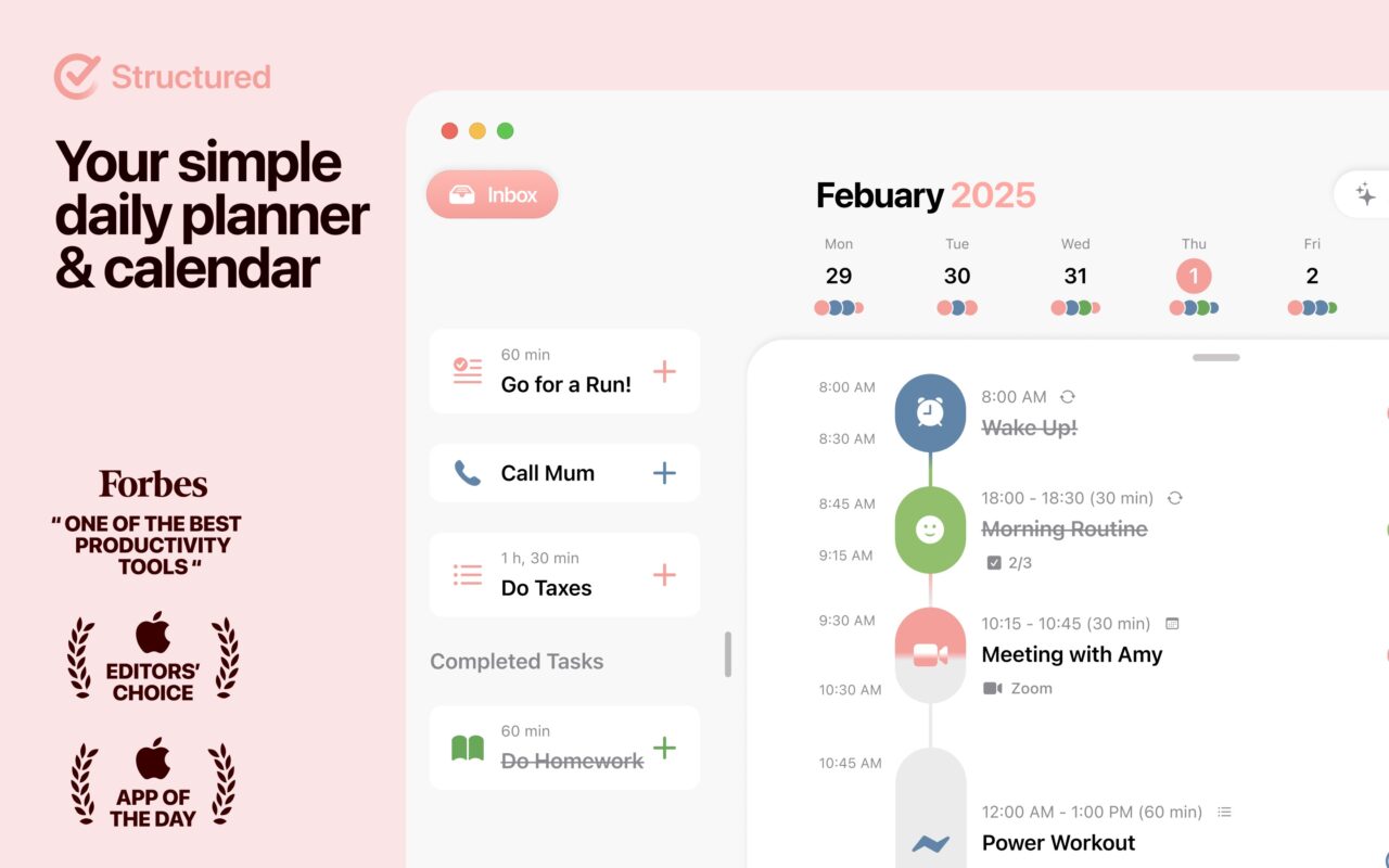 Structured: Daily Planner Todo 截图 1